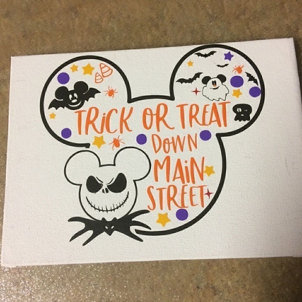 Trick or treat down Main Street canvas picture